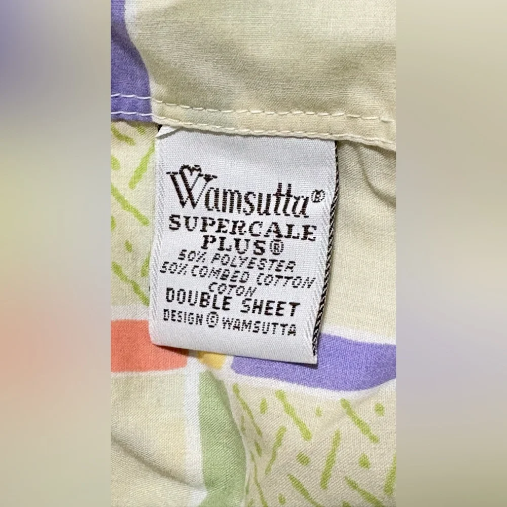 Wamsutta Supercale Plus Tailor Check Double Fitted Sheet Vintage Pastel Plaid